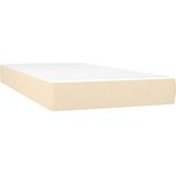 vidaXL Boxspringbett mit Matratze Creme 90x190 cm Stoff