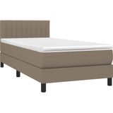 vidaXL Boxspring met matras stof taupe 90x200 cm