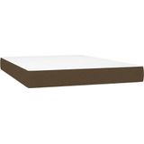 vidaXL Boxspringbett mit Matratze Dunkelbraun 140x190 cm Stoff