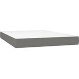 vidaXL Boxspring met matras stof donkergrijs 140x200 cm