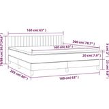 vidaXL Boxspring met matras stof donkergrijs 160x200 cm