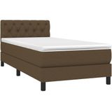 vidaXL Boxspringbett mit Matratze Dunkelbraun 80x200 cm Stoff