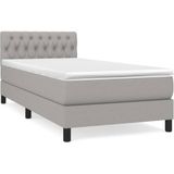 vidaXL Boxspringbett mit Matratze Hellgrau 90x190 cm Stoff