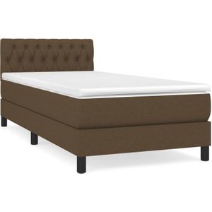 vidaXL Boxspringbett mit Matratze Dunkelbraun 90x200 cm Stoff