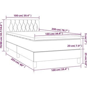 vidaXL-Boxspring-met-matras-stof-donkerbruin-100x200-cm