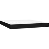 vidaXL Boxspringbett mit Matratze Schwarz 160x200 cm Stoff