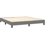 vidaXL Boxspring met matras stof donkergrijs 180x200 cm