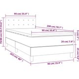 vidaXL Boxspringbett mit Matratze Dunkelgrau 90x200 cm Stoff