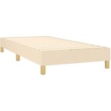 vidaXL Boxspring met matras stof crèmekleurig 90x200 cm