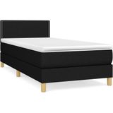 Vidaxl - Boxspringbett mit Matratze Schwarz 100x200 cm Stoff