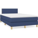 Vidaxl - Boxspringbett mit Matratze Blau 120x200 cm Stoff