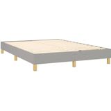 vidaXL Boxspringbett mit Matratze Hellgrau 140x200 cm Stoff