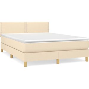 Vidaxl - Boxspringbett mit Matratze Creme 140x200 cm Stoff