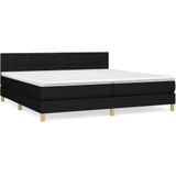 vidaXL Boxspringbett mit Matratze Schwarz 200x200 cm Stoff
