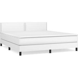 vidaXL - Boxspring - Kunstleer - Wit - 160x200 cm