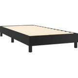 vidaXL Boxspringbett mit Matratze Schwarz 80x200 cm Kunstleder