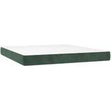 vidaXL Boxspringbett mit Matratze Dunkelgrün 180x200 cm Samt