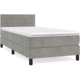 Vidaxl - Boxspringbett mit Matratze Hellgrau 90x190 cm Samt