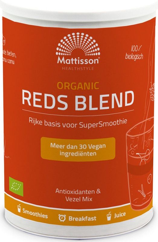 Mattisson - Biologische Reds Blend Poeder - Rijke Basis voor Smoothie - 400 Gram