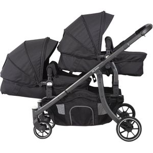 X Adventure Duo Kinderwagen / Tweeling Kinderwagen – Zwart
