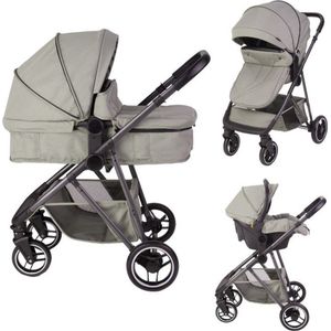 X Adventure Combi 3 in 1 Kinderwagen Rover - Groen - Inc. Reiswieg, Zitting & Autostoel