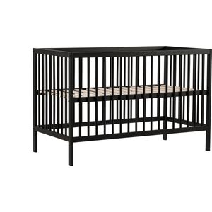 Cabino Baby Bed / Ledikant Mees 60x120 cm Verstelbare Bodem - Zwart
