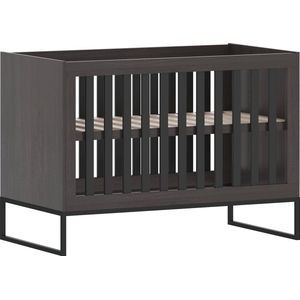 Born Lucky ® Baby Bed / Ledikant Toscane 60x120 cm Verstelbare Bodem - Zwart