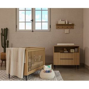 Born Lucky Complete Babykamer Praag 2-Delig Babybed & Commode - Natural