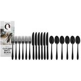 vtwonen Bestekset - Zwart Bestek - Messen, Vorken en Lepels - Mat Zwart - Bestek Set 18-Delig