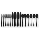 vtwonen Bestekset - Zwart Bestek - Messen, Vorken en Lepels - Mat Zwart - Bestek Set 18-Delig
