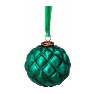 Kerstbal Glas Donkergroen 12.5cm