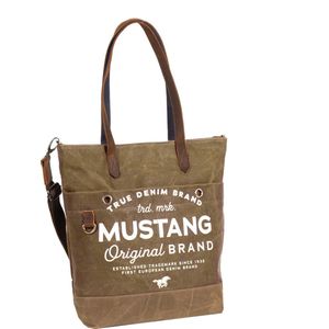 Mustang ® Genua Shopper heavy waxed canvas - Army Brown