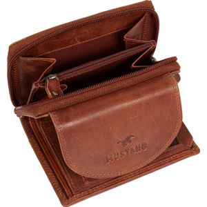 Mustang® Udine leren portemonnee bruin 13x3,5x10cm