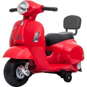 Eco Toys - Elektrische Vespa Scooter - Rood - Met LED-Koplamp, Claxon & Oplaadbare Batterij - Vanaf 1,5 Jaar - Max. 25 kg