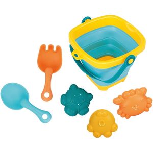 Eco Toys - 6-delige Opvouwbare Emmerset - Multicolor - Inclusief Schep en Hark