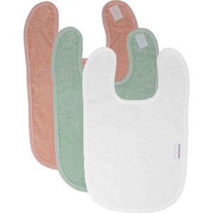 MamaLoes Uni Slab - 3-pack - Badstof - Light Pink/Stone Green/White