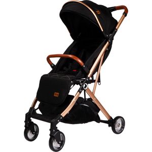 Ding Vivo Wandelwagen - Zwart/Rose - Inklapbare buggy - Inclusief boodschappenmandje en zonnekap