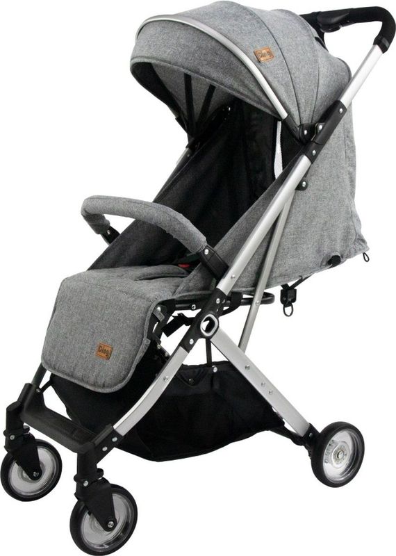 Ding Vivo Wandelwagen - Grijs/Zilver - Inklapbare Buggy - Inclusief Boodschappenmandje en Zonnekap