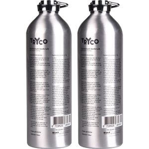 Tryco - Aluminium Kruik 2-Pack - 1 Liter - Verchroomde Sluiting