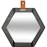Orange85 Spiegel - Zeshoek - Hexagon - Industrieel - Zwart - 34cm - Metaal - Glas