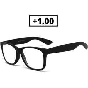 Orange85 Leesbril Zwart +1.00 - Heren - Dames - Leesbrillen - Met sterkte +1 - Trendy - Lees bril - Mat zwart - Kunststof