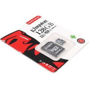 Kingston MicroSD Kaart - 128GB - Class 10 UHS-I - Inclusief Adapter