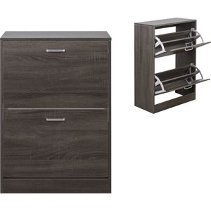 Schoenenkast - Donkerbruin - 2 Vakken - Hout