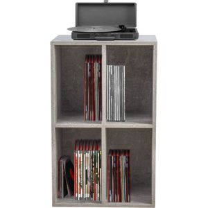 Vinyl lp platen kast - opbergen lp platen - platenspeler meubel - grijs beton