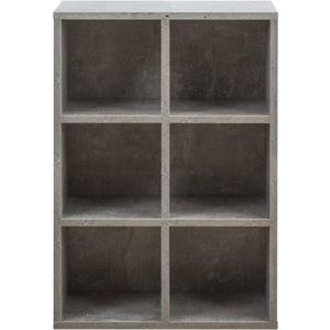 VDD-Fächerschrank - Aufbewahrungsschrank - Bücherregal - Wandschrank - 6 offene Fächer - Grau - 97,5x 97,5x33 cm