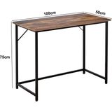 Bureau laptoptafel - 100 cm breed - vintage bruin
