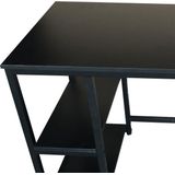 Bureau Stoer - Computertafel - Industrieel Design - Zwart - Met Opbergplanken