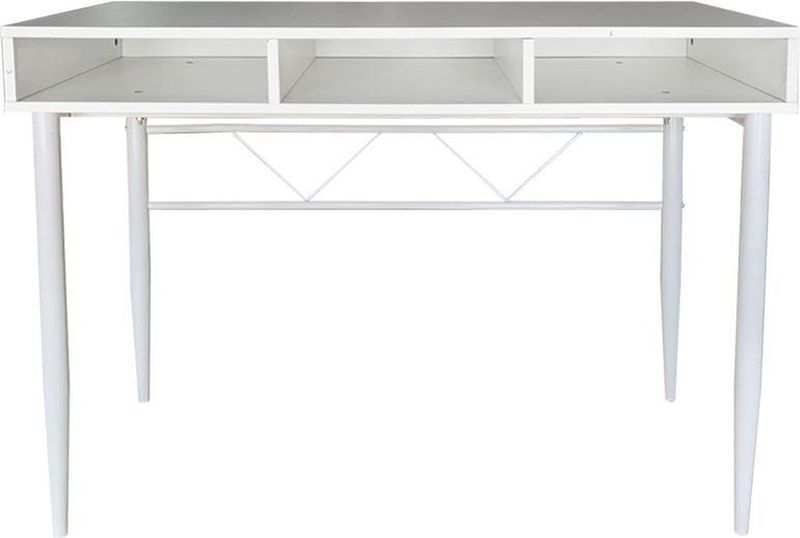 Bureau Stoer - Sidetable - Wit - Metalen Frame - 110 cm x 55 cm