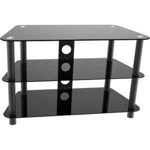 TV Meubel - Dressoir - Zwart - Glas - 80 cm Breed