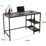 Bureau - Industrieel Design - Bruin Hout - Metalen Frame - 120 x 60 x 75 cm